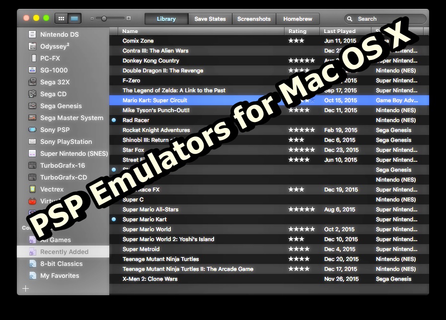 PSP Emulators for Mac OS X