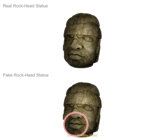 Rock-Head Statue Real vs Fake