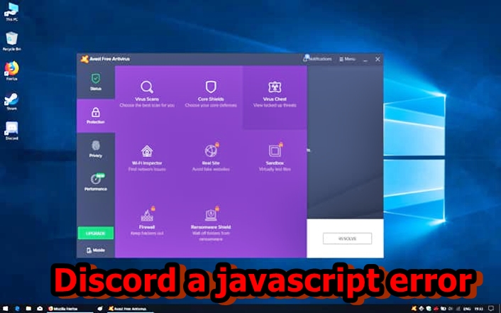 discord a javascript error